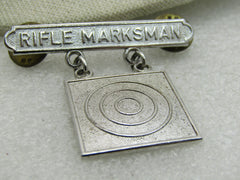 Vintage Sterling Silver Rifle Marksman Medal, Signed HH SER 437