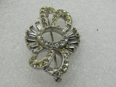 Vintage 1940's Rhinestone Brooch, Baguettes, 2",