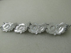 Vintage Faux Marcasite Floral Bracelet, Aluminum, 8", W. Germany