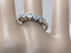 Vintage Sterling Silver CZ Band Ring, Sz. 7, 3.12 gr.