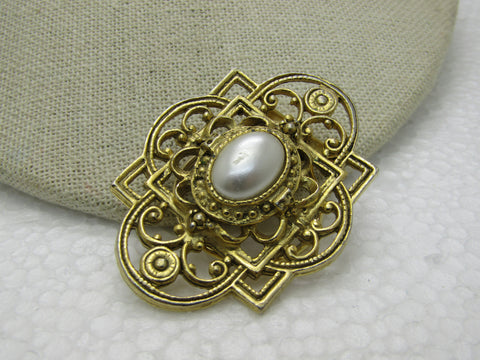 Vintage Victorian Themed Faux Pearl Scarf Clip, 2"