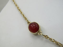 Vintage Scarab Necklace Signed LR, Lady Remington, 28", Gold Tone