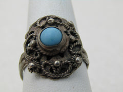 Vintage Southwestern Sterling Turquoise Ring, Sz. 7