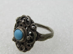 Vintage Southwestern Sterling Turquoise Ring, Sz. 7