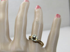 Vintage 18kt Diamond Wedding Set, Size 8.5, Appx. .33 TCW, Halo.