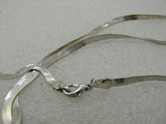 Vintage Herringbone 18" Necklace, 2.5mm wide, Silver Tone