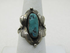 Vintage Sterling Southwestern Turquoise Ring, Sz. 8.5, Appx. 4.40 Gr.