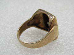 10kt Masonic Enameled Onyx Ring, Sz. 10.25