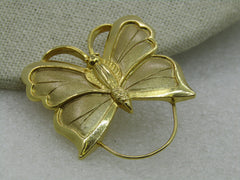 Vintage Butterfly Brooch with Drop, Signed Torino, 1970's-1980's