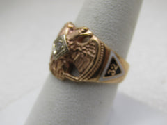 Vintage 10kt 32nd Degree Diamond Masonic Ring, Scottish Ring, Sz. 9