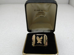 Vintage 10kt Black Hills Gold Men's Eagle Ring, Sz. 10.5