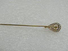Antique 14kt Old European Cut Diamond Stick Pin, Antique 1890-1930. 2.75"