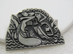 Vintage Urban Fetishes Maidens Bathing Brooch, 1990 Pewter