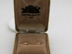 14kt Opal Love Knot Earrings, Pierced, Vintage new in Box