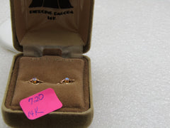 14kt Opal Love Knot Earrings, Pierced, Vintage new in Box