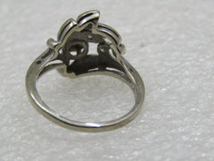 Vintage 14kt Multi-Diamond Ring, 1940's , White Gold, Signed BaumF, Sz. 7