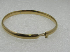 Vintage 14kt Yellow Gold 8" Bangle Bracelet, Slide Opening, 6mm