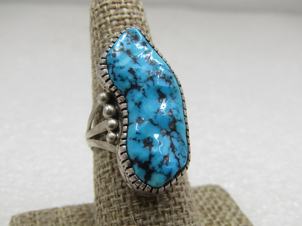 Sterling Southwestern Turquoise Ring, Tony Guerro, Sz. 8, Unisex