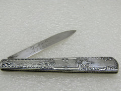Victorian Sterling Folding Knife, 1878, 2.75" closed 5" open