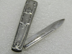 Victorian Sterling Folding Knife, 1878, 2.75" closed 5" open