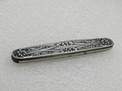 Vintage Sterling Repousse Folding Knife.  1910-1920's, Art Nouveau