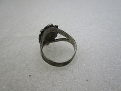 Vintage Sterling Southwestern Turquoise Ring, Navajo, Sz. 6, Stamped Band