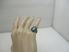 Vintage Sterling Southwestern Turquoise Ring, Navajo, Sz. 6, Stamped Band