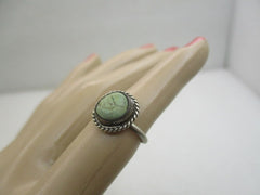 Vintage Sterling Southwestern Green Turquoise Ring, Sz. 2.75, LMV