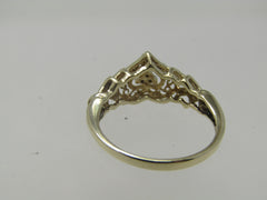 Vintage 10kt Diamond Heart Ring, Sz. 7, 1970's-1980's