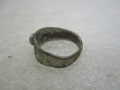 Vintage Sterling Southwestern Turquoise Stamped Ring, Sz 3  (SS)
