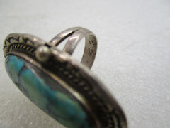 Vintage Southwestern Turquoise Ring, Sz 7, Carico/Royston?  (WB)