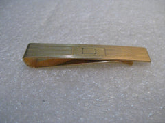 Vintage Krementz Tie Bar, Engraved D, 1960's, Gold Filled