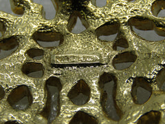 Vintage Napier Rhinestone Heart Brooch, Gold Tone, 1.75" 1980's-1990s