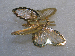 Vintage Monet Butterfly Brooch, Wired Gold Tone, 1960's, 1.5" Long