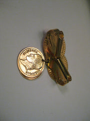 Vintage Sarah Coventry Gold Tone Dangling Roman Coins Scarf Clip