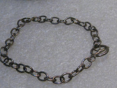 Sterling Silver 5mm Charm Bracelet, Toggle Clasp, 7.75", 7.16 grams, 1990's
