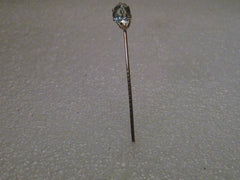 Vintage 10kt Art Deco Synthetic Moissonite Jabot/Stick Pin, 1.4 CTW, 2" long