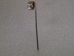 Vintage 10kt Art Deco Synthetic Moissonite Jabot/Stick Pin, 1.4 CTW, 2" long