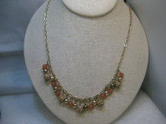 Vintage Swarovski Dangle Beaded Necklace - Gypsy, 18", Gold Tone - post mid-century