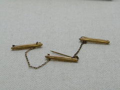 Victorian Scatter Bar Brooch Set of Three Pins, Gold Filled, C-Clasps