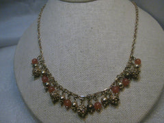 Vintage Swarovski Dangle Beaded Necklace - Gypsy, 18", Gold Tone - post mid-century