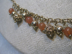 Vintage Swarovski Dangle Beaded Necklace - Gypsy, 18", Gold Tone - post mid-century