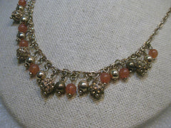 Vintage Swarovski Dangle Beaded Necklace - Gypsy, 18", Gold Tone - post mid-century