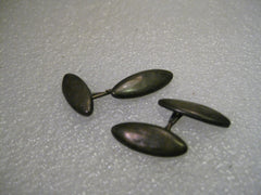 Vintage early 1900's Sterling Silver Oblong Unisex Cuff Links, 3/4" long and 1/3" wide