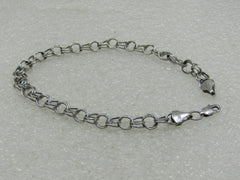 Vintage 14kt Double Link Bracelet, 7.25", Charm Style, Signed RCI