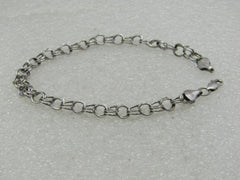 Vintage 14kt Double Link Bracelet, 7.25", Charm Style, Signed RCI