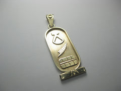 14kt Hieroglyphic Name Egyptian Cartouch Pendant, Ryan Jeweler's, 2", 6.04 gr. (Copy)