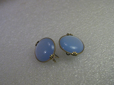 Vintage Blue Moonglow Slide-On Earings