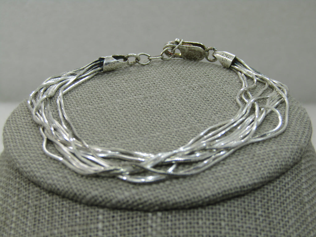 Sterling Silver Plated Snake Chain Bracelet-EMIDCHN1075SP