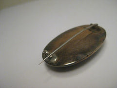 Vintage 1800's Victorian Woven Hair Mourning Brooch, 14kt Gold and 10kt White G.F.